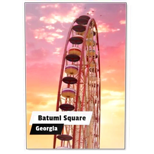 Photomagnet Ferris Wheel in A Playground in Batumi Square. Amazing and Fanfastic Sky. Batumi,georgia, Fridge Magnet