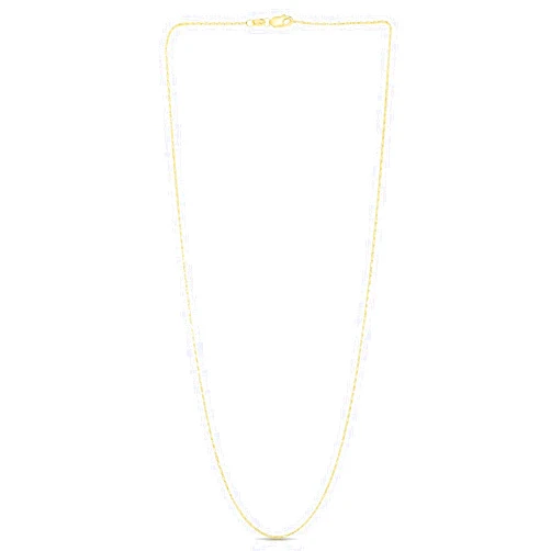 J B Family Jewelers 14 Karat Gold Diamond Cut Lumina Pendant Ladies Chain Collection with Lobster Clasp, 16 inch & 0.9 mm, Yellow