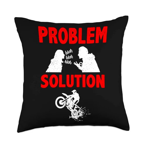 Problem Solution Hobby Dirt Track Racing Dirt Track Racing Driver Problem Solution Hobby Throw Pillow, 18x18, Multicolor