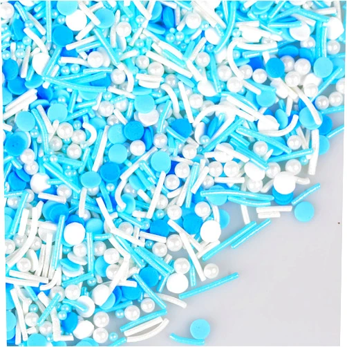 Cobakey Sprinkles for Cake Decorating, Edible Blue Sprinkles Topper, Cookie Sprinkles for Cupcakes, Candy, Cream, Chocolate Cake Decorations - Jimmies, Nonpareils, Sugar Pearl 7ounce