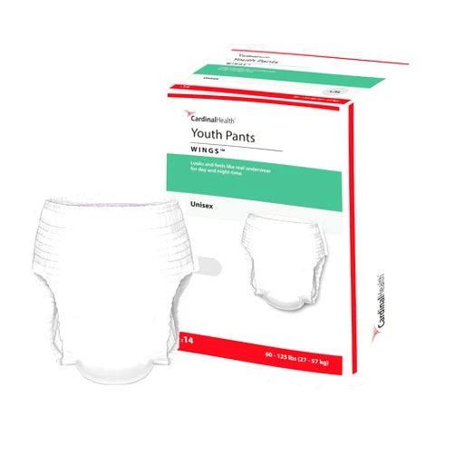 Cardinal Health Curity Youth Pants, Unisex-Youth, 14 Count, Heavy Absorbency, Pull-On, Cloth-Like Topsheet, Disposable, Size Large, 51-70 lbs