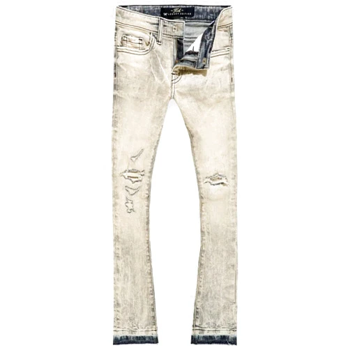 Jordan Craig Kids Sean Knee Shred Stacked Jeans (Bone White)