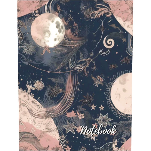MissAmmy Publications Notebook: Dreamy Moonscape Notebook: Lined Writing Journal – 120 Pages - Large (8.5 x 11 inches) Paperback / Softcover