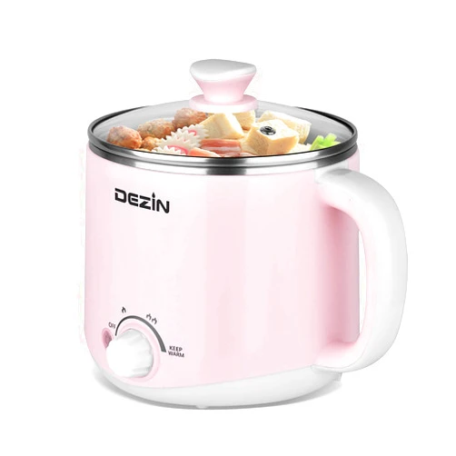 Dezin Hot Pot Electric, Rapid Noodles Cooker, Stainless Steel Electric Pot 1.6 Liter, Perfect for Ramen, Egg, Pasta, Dumpling, Soup, Porridge, Oatmeal with Temperature Control and Keep Warm Function