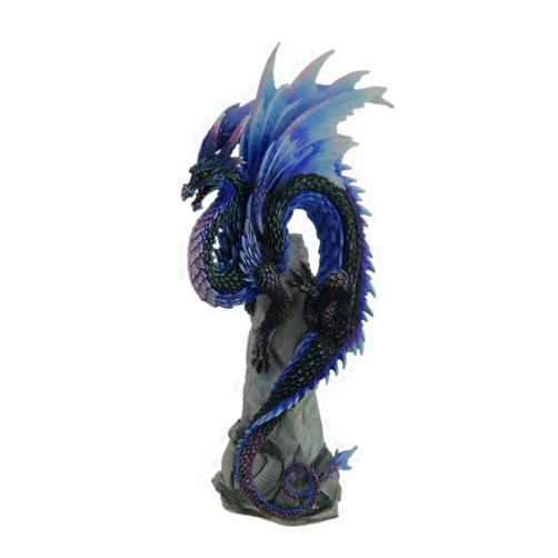 Zeckos Veronese Design Andrew Bill Sapphire Sentinel Hand Painted Blue Dragon Statue
