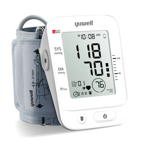yuwell Blood Pressure Monitor, Large Upper Arm Blood Pressure Cuff, Digital Blood Pressure Machine for Home Use, Large Display, Stores 99 Readings, Voice Broadcasting with Power Adapter and Batteries