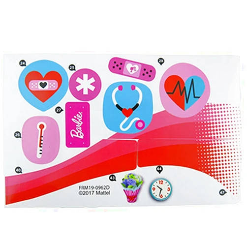 Fisher-Pric e Replacement Stickers for Barbie Care Clinic ~ Barbie Doll Playset FRM19 Barbie Care Clinic ~ Replacment Labels ~ Sheet D ~ Stickers 24-28, 40,43,44 and 47