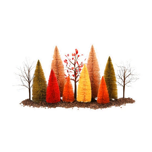 Department 56 Village Collection Accessories Halloween a Splendid Fall Landscape Trees and Mulch Figurine Set, Sizes Vary, Multicolor