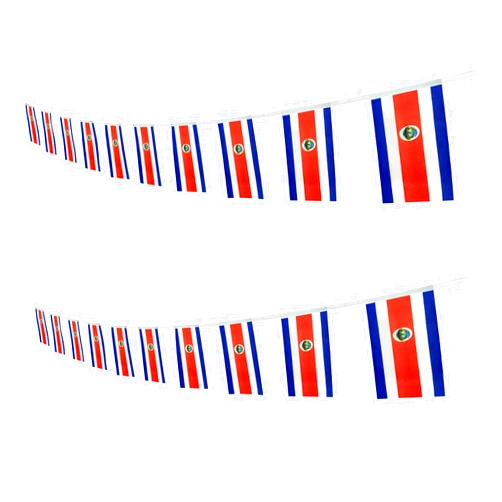Ceclflag Costa Rica Costa Rican String Banner Flag,16 ft 20 Mini Flags String, 5.5 x 8.2 Inch String Flag Banner, Indoor and Outdoor Party Decorations.