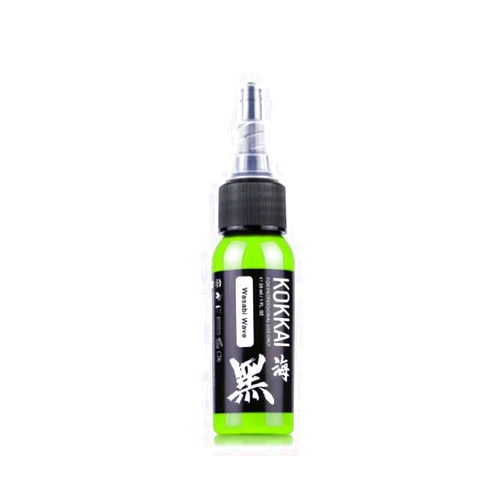 Kokkai sumi Tattoo Ink, Premium Quality, Precision Medium Viscosity, Rich Hue, Quick Healing, Acrylic-Free, Water-Based, Ready-to-Use Ink for Precision Tattooing (Wasabi Wave, 1 oz)