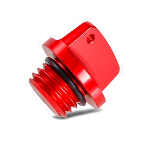 VUOZIP M20 x 2.5 Universal Motorcycle Engine Oil Filler Cap Screw Cover Plug Gray with O-ring Valve Oil Cap Transmission Tank Cover (Red)