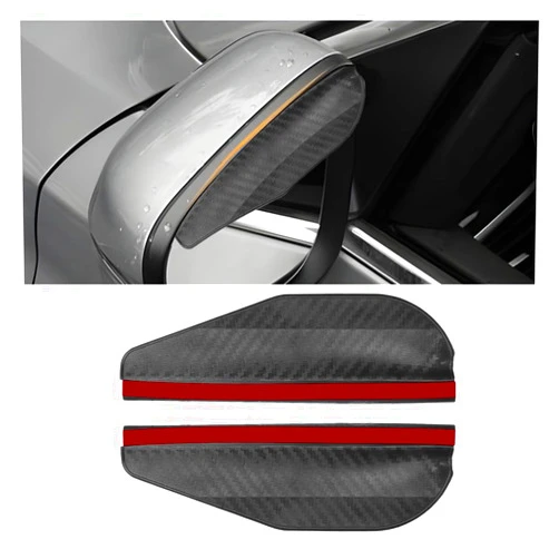 LHDOS 2PCS Car Rear View Mirror Rain Visor Eyebrow- Smoke Visor Guard for Car Side Mirrors- Waterproof Auto Side Mirror Rain Protector Cover Accessories- Universal Rainwater Deflector for Cars (Black)