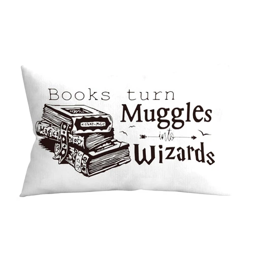 Giosve Books Turn Into Wizards Throw Pillow Case, Gift for Book Lover, Book Club Gift, College Dormitory Decor, Bedroom Reading Book Club Decor, 18 x 18 Inch Cushion Cover for Sofa Couch Bed (12x20)
