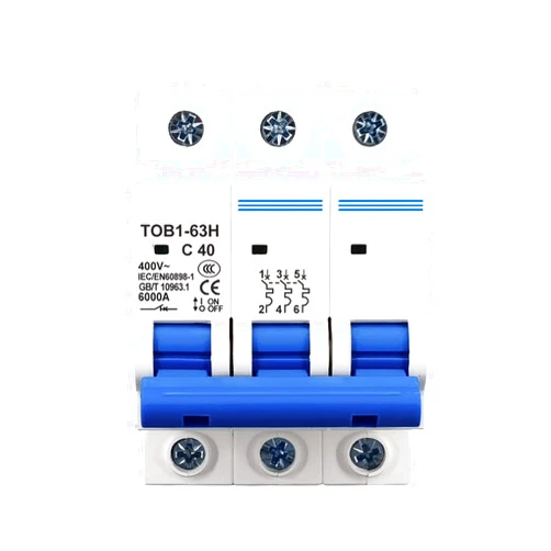 PXFOCOYD Miniature Circuit Breaker 3P AC MCB TOB1-63 C Type 230/400V~ 50HZ/60HZ Mini Circuit Breaker 3A 6A 10A 16A 20A 25A 32A 40A 50A 63A(3P 6A)