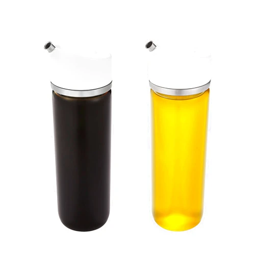 OXO Good Grips Precision Pour Glass Dispenser Set, 2 Piece Oil & Vinegar Set, Clear, White