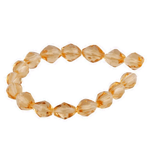 Beaded Jewelry Embellishment 11x8mm Yellow Cubist Faceted Fire-n-Ice Crystal Strand/Jewelry