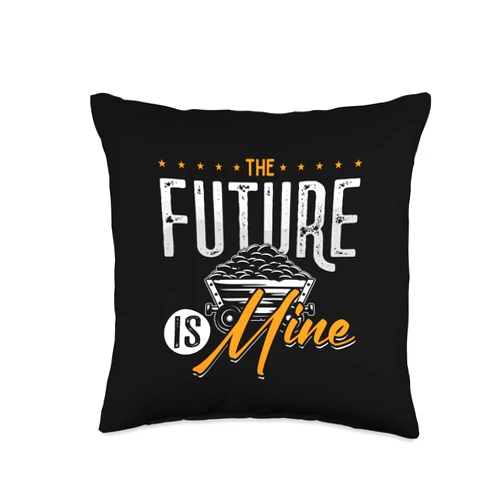 Mine Designs for Mining Trucker The Future Driver Rock Mechanic Miner Mining Trucker Throw Pillow, 16x16, Multicolor