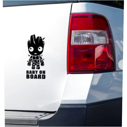 Generic Baby On Board Sticker Sign for Car Window - Kids On Board Warning - Accessories Car Window - Black Vinyl Decal Baby On Board Funny Sticker - Black (Groot)