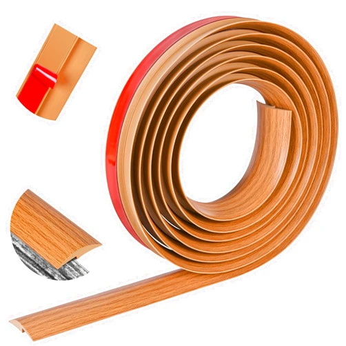 ToLanbbt 10Ft Floor Transition Strip Self Adhesive Carpet to Tile Floor Edging Trim PVC Threshold Strips, Peel and Stick Floor Joining Strip Suitable for Threshold Height Less Than 5mm (Light Brown Coffee)
