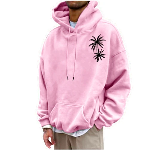 Finelylove Mens Hoodies Pullover Fleece Lined Oversized Hoodie Long Sleeve Hooded Sweatshirt Fashion Graphic Hoodie