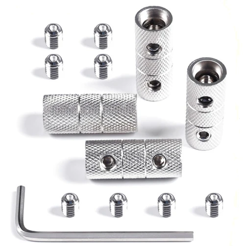 Yolleach 4 Gauge Wire Connectors, 4 Gauge Wire Splice Connectors Nickel Plated Brass, 4 Gauge Battery Cable Connector, 4 Gauge Butt Connectors with Hexagonal Wrenches and Screws (4 Packs)