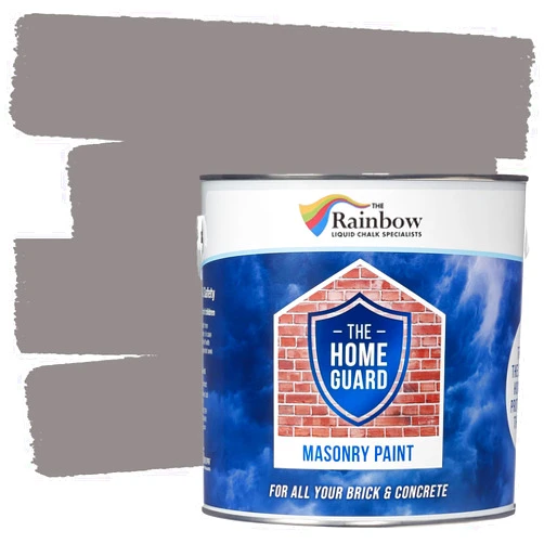 Rainbow Chalk Markers Limited HOME GUARD House & Brick Paint: Commercial Grade Protection Interior & Exterior Concrete, Garage Floor, Basement, Porch, Patio, Stucco, Driveway - Matte Finish - [Fog] (Grey) - (2.5 Liter)