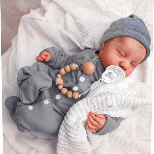 WOOROY Realistic Reborn Baby Dolls Levi - 18 Inch Full Vinyl Body Lifelike Reborn Boy Doll Poseable Anatomically Correct Newborn Sleeping Baby Dolls Gift for Kids Age 3+