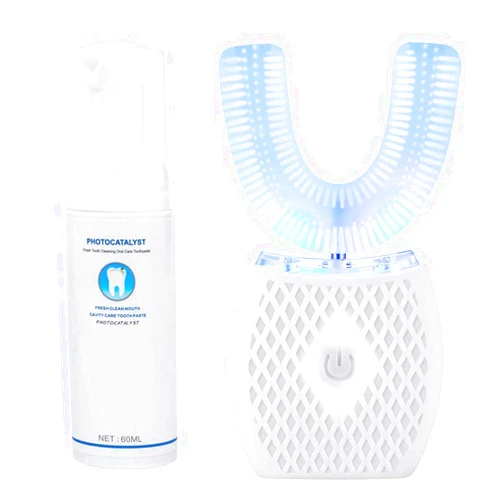 Ayakh Ultrasonic Automatic Toothbrush, Auto Toothbrush for Adult, 360° Sonic Toothbrush Waterproof, Rechargeable Electric Ultrasonic Toothbrush, Teeth whitening Brush for Home and Travel Use (White)