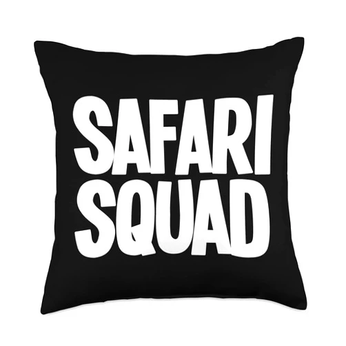 Best Safari Gifts Savanna Giraffe Zebra Squad Co. Cool Safari for Men Women Zoologist African Animal Print Zoo Throw Pillow, 18x18, Multicolor