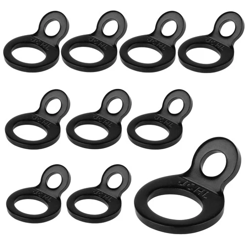 JCHL Tie Down Strap Rings Dirt Bike Stainless Steel Multi-Purpose Tie Down Anchor Strapping Hooks for Mounting in The Garage, Work Shop, Truck, Trailer, Golf Cart, Fence Black (10-Pack)