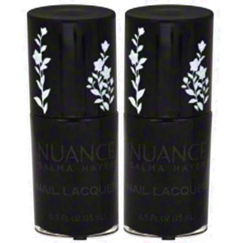 Nuance Salma Hayek Nail Lacquer Black Dahlia #460 (15 ML/0.5 FL. OZ.) Each Bottle (Pack of 2) Plus A (Free Nail File from Fetish for Natural Nails and Nail Tips)
