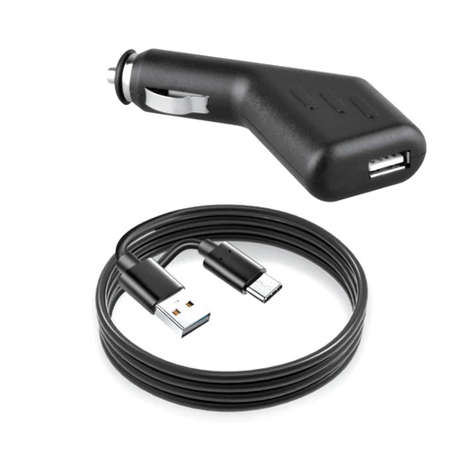 FITE ON Car Charger for Tire Inflator, FITE ON Car Charger + Type-C Power Cord Compatible with Nulksen Portable Air Bump for Car, Electric Bike and Bicycle Pump Power Supply Power Cord