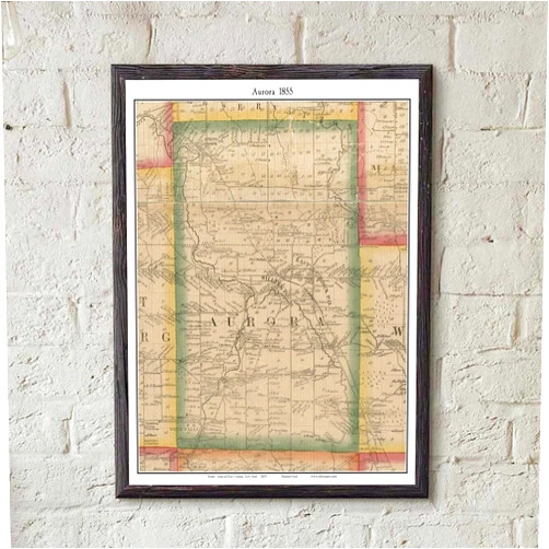 MG Global Historical Poster of Old Aurora 1855 New York Griffins Mills Genealogy Erie County | 11x17 12x18 16x24 24x36 Unframed Print Wall Art Gift | Vintage Antique Decor