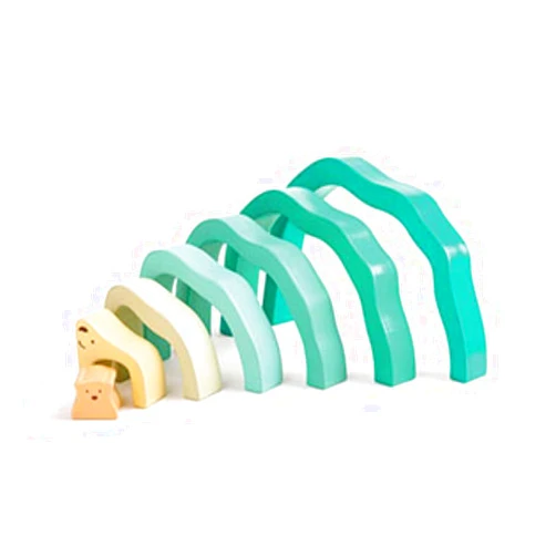 Hape Arctic Polar Bear Stacking Blocks | Sensory Wooden Learning Toy for Toddlers, for Children Ages 24+ Months