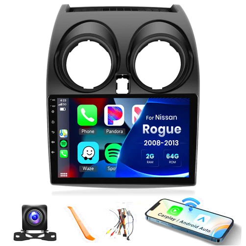 METEESER 2+64G For Nissan Rogue 2008-2013 𝐰𝐢𝐭𝐡 𝐉-𝐁-𝐋 Car Radio with Wireless Carplay/Android Auto,Android 13 Car Stereo 9” Touch Screen GPS Navigation WiFi Bluetooth FM/RDS Mirror Link SWC Backup Camera