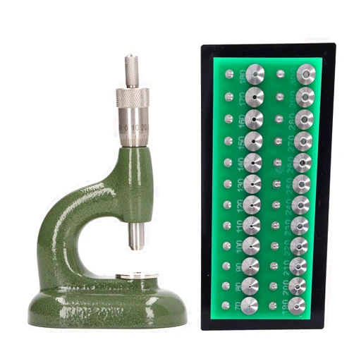 ViaGasaFamido Watch Press Tool Kit 48Pcs Dies Watch Repair Tool Watch Opener Watch Back Case Closer Watchmaker Jewelling Tool Aluminum Alloy Green with Storage Box