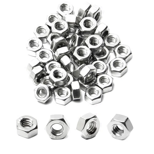 Mriuuod 100pcs 1/4-20 Hex Nuts, 304 Stainless Steel, Hex Drive, UNC Nuts Fasteners, 1/4