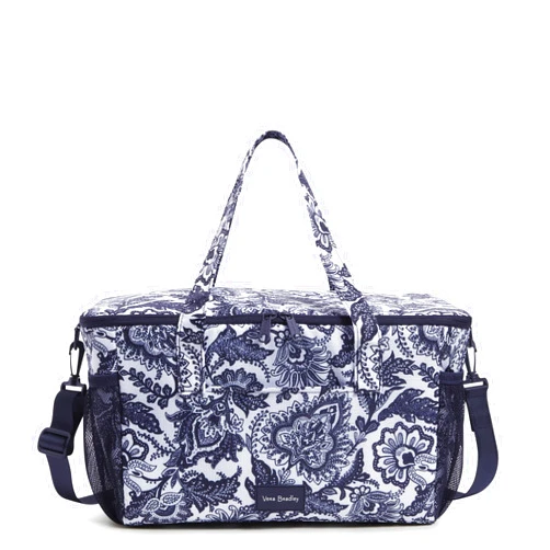 Vera Bradley Women's Recycled Ripstop Family Cooler, Java Navy & White, One Size