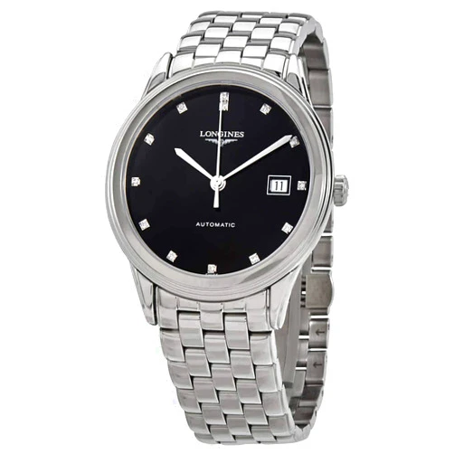 Longines Flagship Automatic Diamond Black Dial Men's Watch L4.974.4.57.6