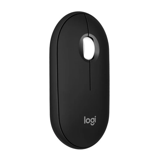 Logitech Pebble Mouse 2 M350s Slim Bluetooth Wireless Mouse, Portable, Lightweight, Customizable Button, Quiet Clicks, Easy-Switch for Windows, macOS, iPadOS, Android, Chrome OS - Black