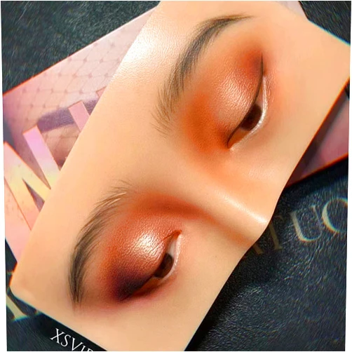 Muzlee Face Eyes Makeup Practice Board 3D Realistic Face Skin Board Practice Model for Eyeshadow Eyeliner Eyebrow Lash Mapping
