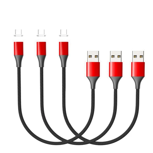 N. NETDOT Magnetic Charging Cable, Gen10 Nylon Braided Magnetic Phone Charger Compatible with USB-C,Type C Devices and Phones(1ft/3 Pack red)