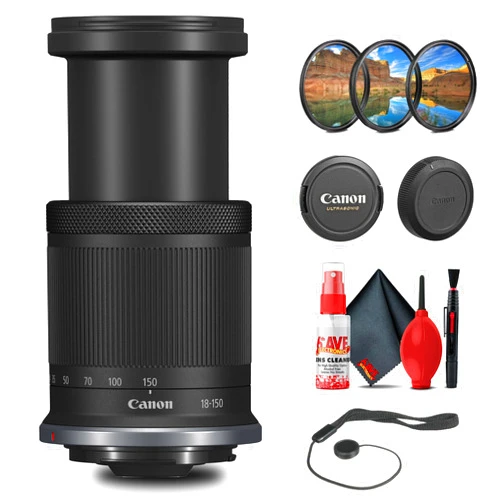 Canon RF-S 18-150mm f/3.5-6.3 IS STM Lens with Filter kit + Cleaning Kit + Cap Keeper (Renewed)