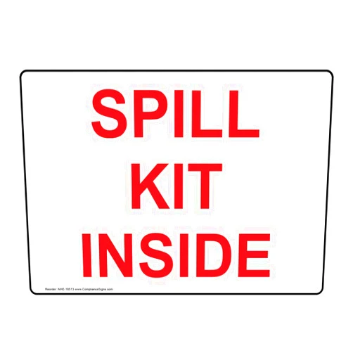 ComplianceSigns.com Spill Kit Inside Label Decal, 10x7 in. Vinyl for Facilities