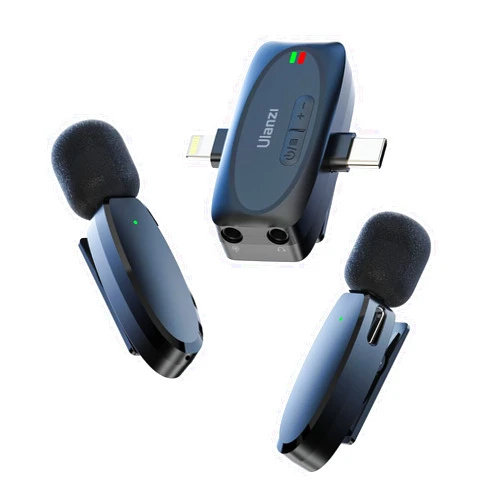 VIJIM Ulanzi Mini Microphone Wireless Lavalier Microphones for iPhone, Android and Camera- 2.4G Cordless Double Mics with Noise Reduction-6H Duration Professional Video Recording Lav Mic for Interview, Vlog