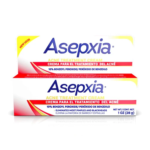 Asepxia Acne Spot Treatment Cream for Pimples and Blackheads with 10% Benzoyl Peroxide, 1 ounce, White, (GEN00669)