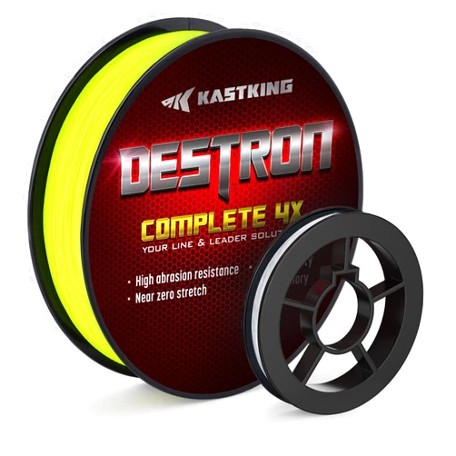 KastKing Destron Complete Braided Fishing Line and Leader, Thin Diameter Superline, Highly Abrasion Resistant, Near Zero Stretch, Perfectly Matched Braided Line & Leader