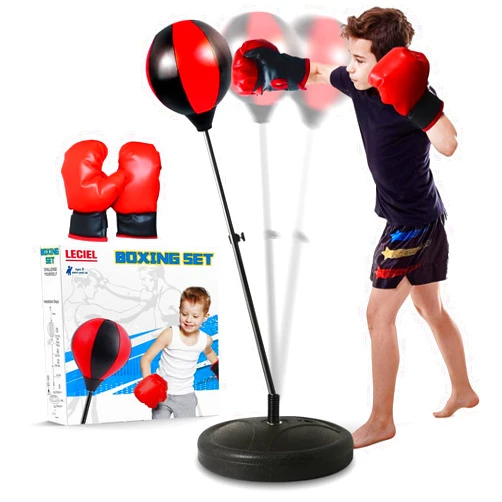 LECIEL Punching Bag for 3-8 Years Old Kids, Boxing Bag Set with Boxing Gloves, Kids Punching Bags with Height Adjustable Stand, Boxing Bag Set Sport Toys for Boys & Girls