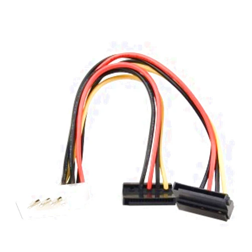 HollandElectronics.us ATX 4-Pin (Male) to Dual 90-Degree Serial ATA (SATA) Power Adapter Cable