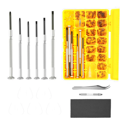HIKETOLIGHT Magnetic Eyeglass Repair Kit, Glasses Repair Kit with Eyeglass Screws Include Nose Pads, Precision Screwdriver Tool Set and Tweezers for Eyeglasses, Sunglasses, Watch Clock Spectacle Repair